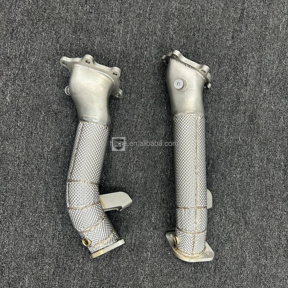 ACE Custom Turbo Downpipe für Nissan GTR/GT-R R34/R35 3.8TT 2008-2024 Sport-Header mit Hitzeschutz und Durchgangsrohren – Detail 6
