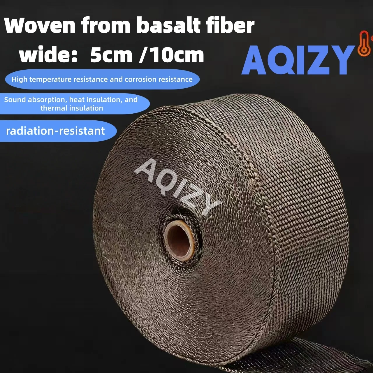 AQIZY 1000g wide 5cm10cm (2in/4in) basalt belt woven belt wrapped belt plain weave high temperature resistance and strong height