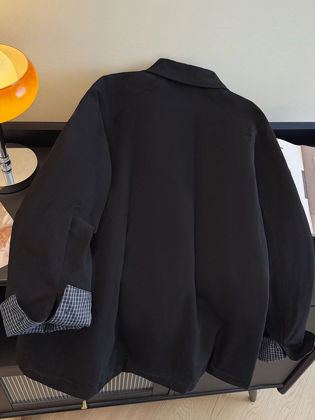 Coreano japonês marca algodão jaet feminino sli casaco de comprimento médio retro sle casual wear cintura alta design macaco