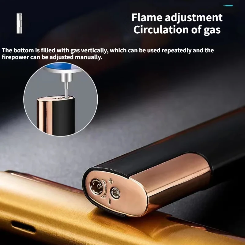 Cool Butane Windproof Metal Lighter Simple Portable Lighter Cigarette Cigar Accessories Men\'s Gift Outdoor Camping Tool