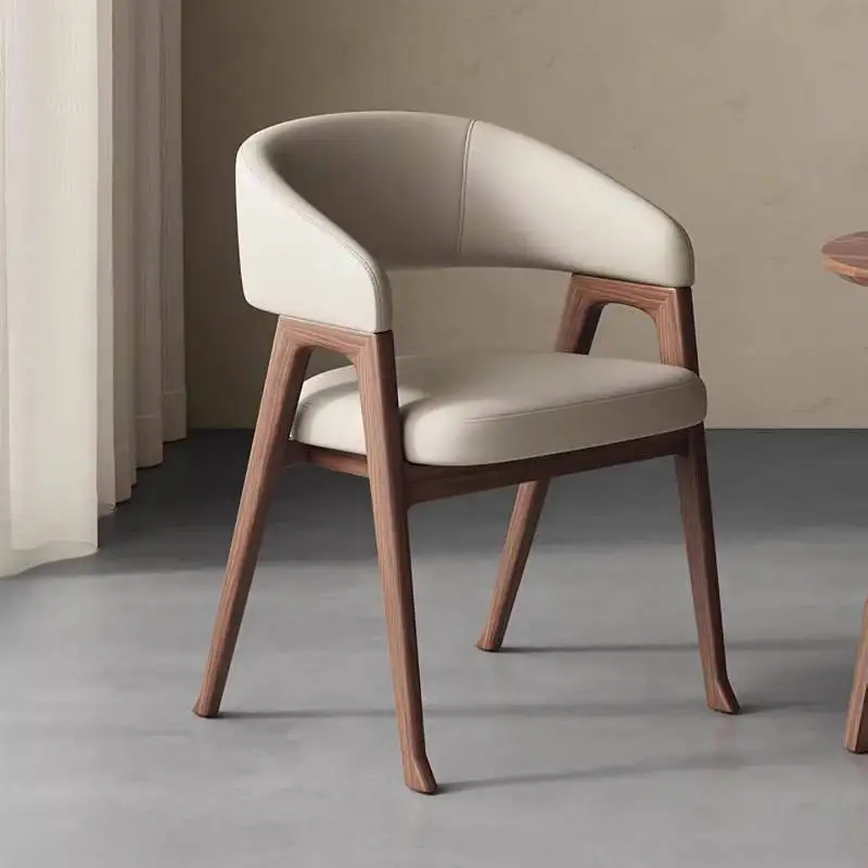 

Nordic Faux Leather Dining Chairs Backrest Modern Modern Conference Sofa Office Vanity Pliable Sillas Para Comedor Furniture