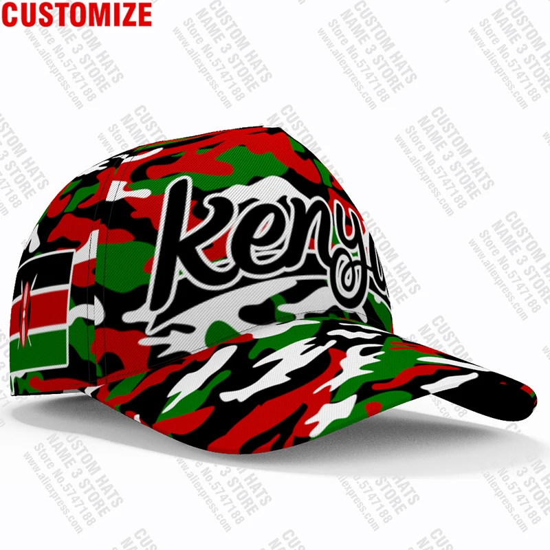 Kenya Baseball Caps Free 3d Custom Name Team Logo Ke Hat Ken Country Fishing Travel Swahili Nation Kenyan Republic Flag Headgear