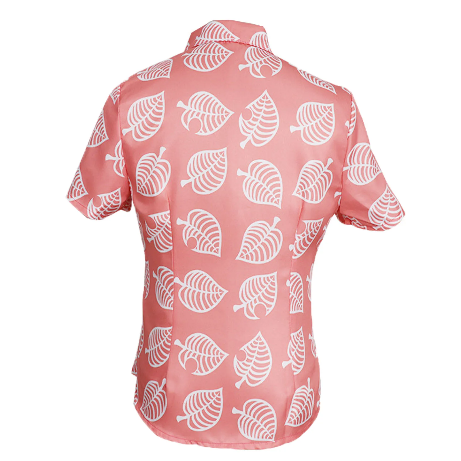 유니섹스 Animal Nook Tom Shirt 성인 리프 프린트 코스프레 의상 반소매 버튼 업 탑