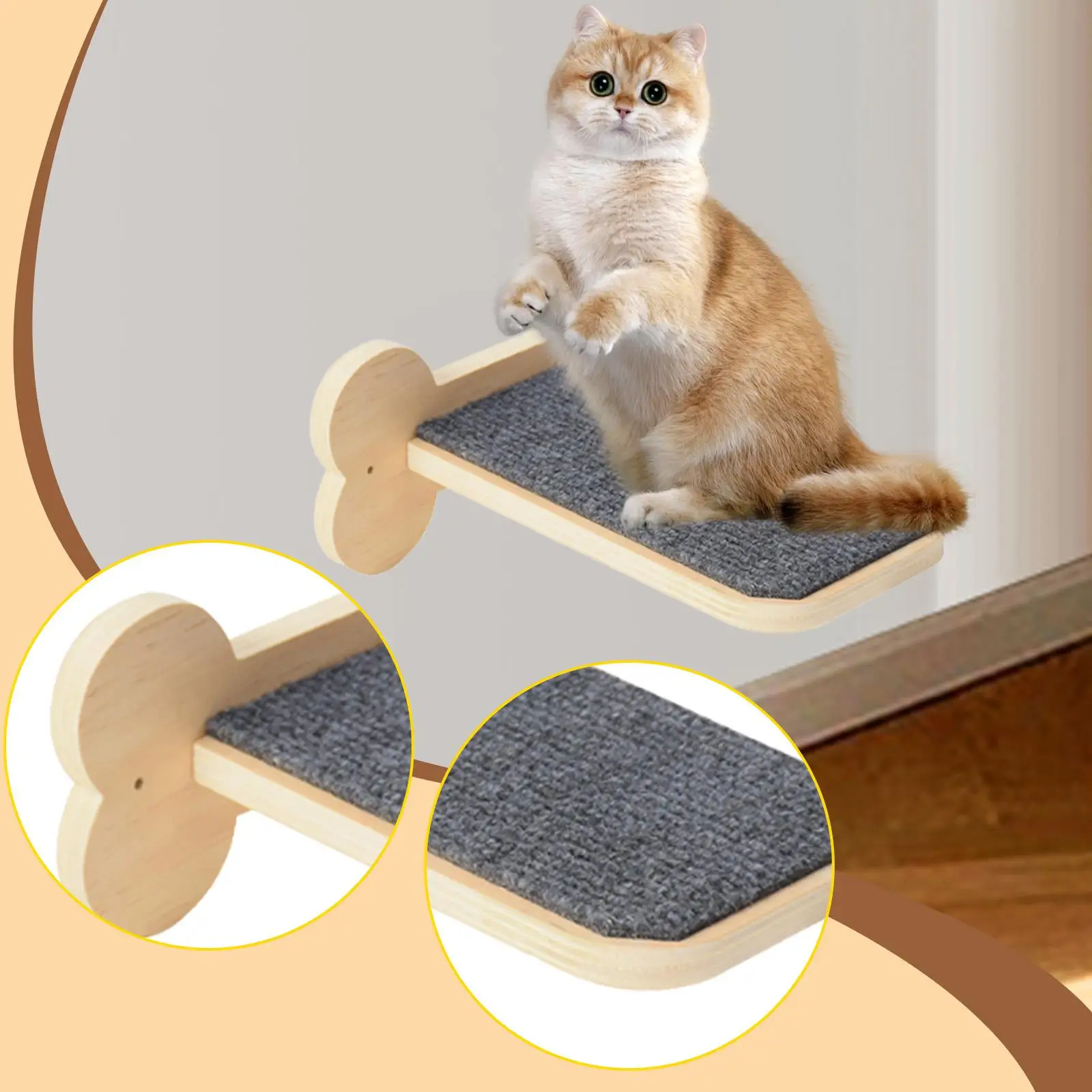 Estante de pared con escalones para que tu gato suba y descanse - imagen 2