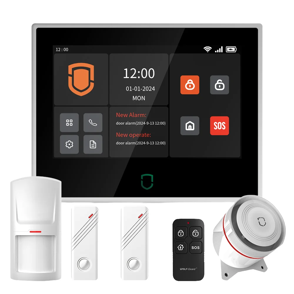 7inch WiFi 4G Motion Sensor Smart Life Security Alarm App Remote Control Monitoring 100-200m Range HORN Alarm
