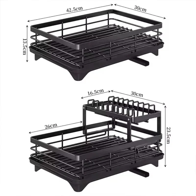 Kitchen Organizer Dish Rack Stainless Steel Kitchen Stands Kitchen Accessories Organizer Shelf Multifunctional Bowls Drying Rack