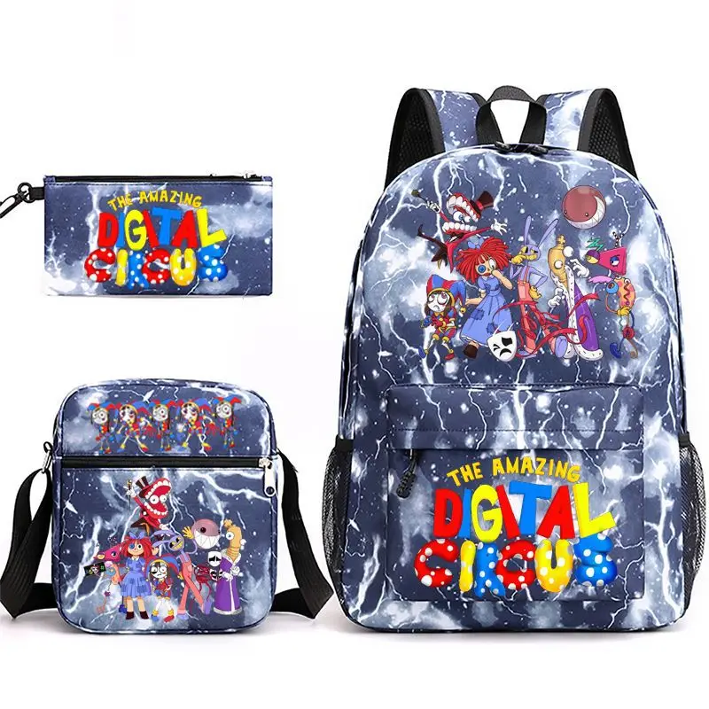 Games THE AMAZING /DIGITAL CIRCUS School Bags 3pcs Women Men Simple Lightweight Backpacks Teens Capacity Laptop Mochilas