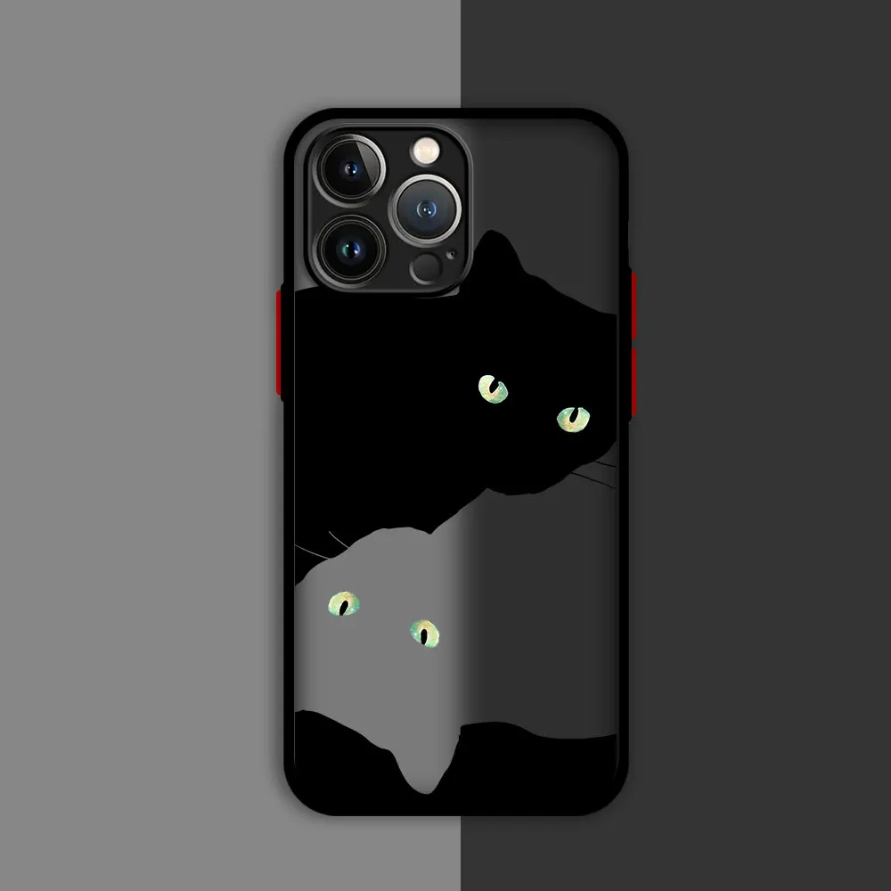 Lucky Cat Telefoonhoesje Voor Apple Iphone 16 11 13 15 12 14 Pro Max 7 X Xs 14 8 Plus 15 16 Pro Matte Hoes