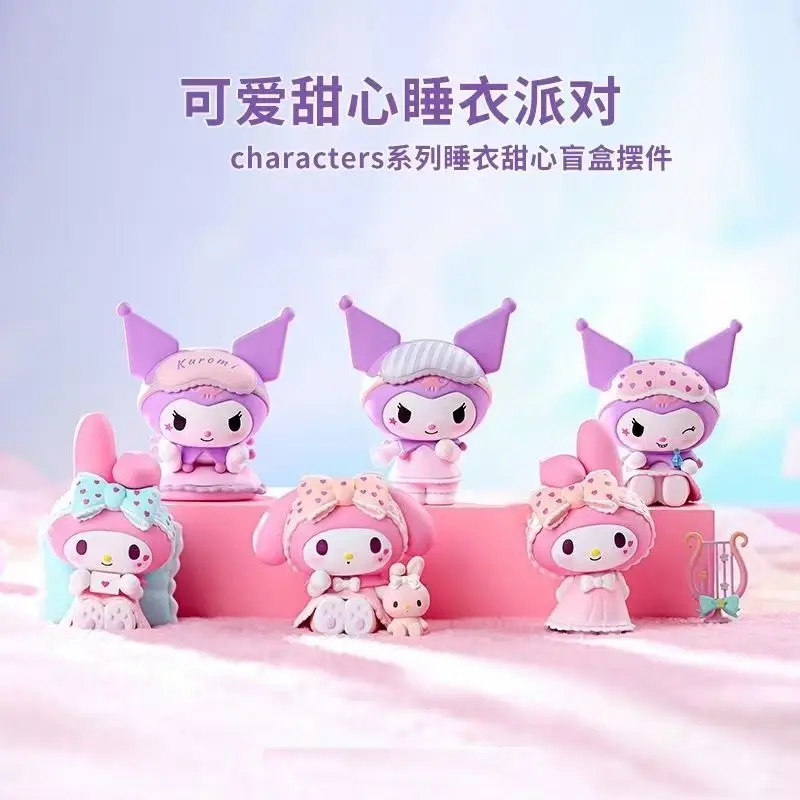 

Пижамы Sanrio My Melody, слепая коробка, фигурка, украшение для торта, десерта, детская игрушка, украшения для рабочего стола, подарки на день рождения