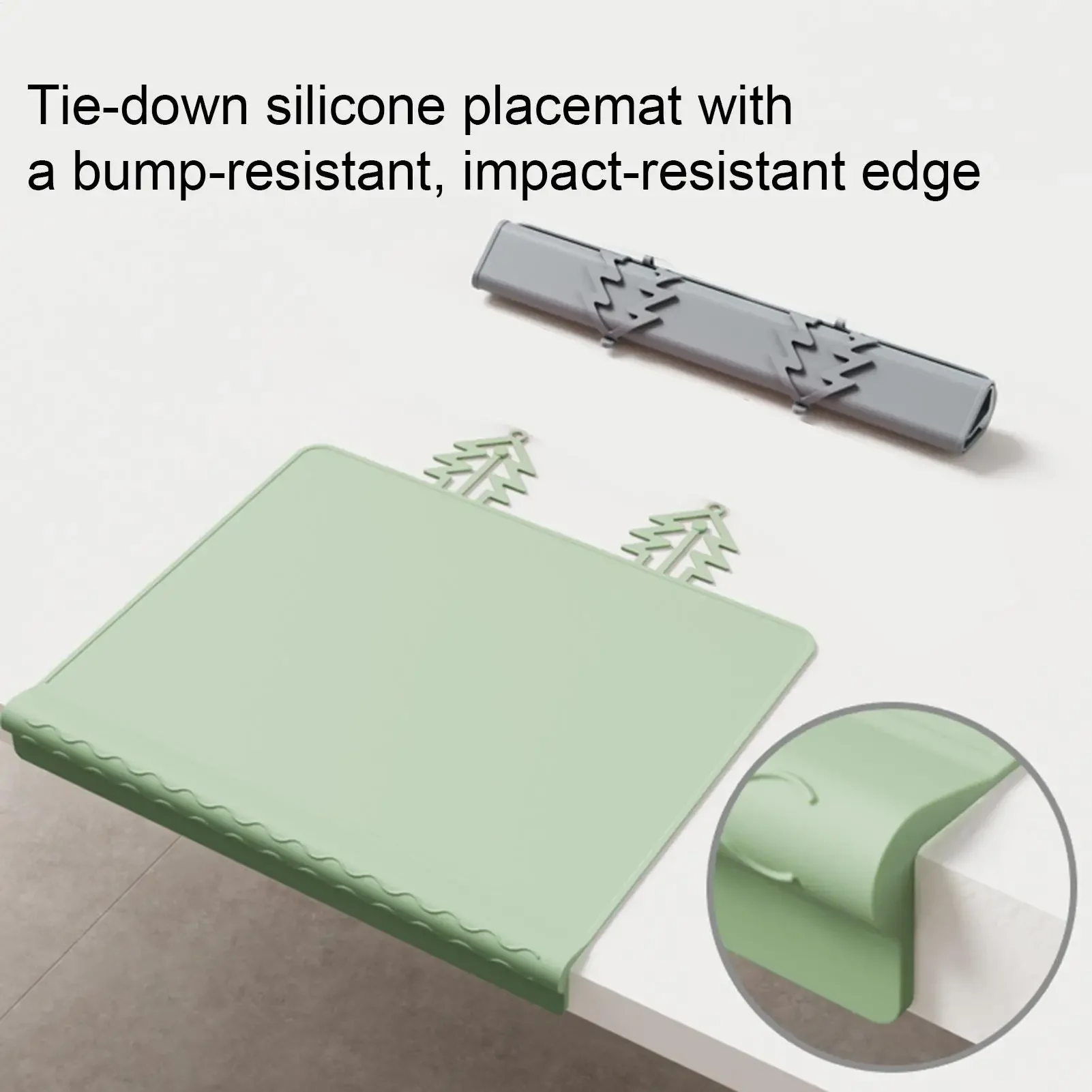 Silicone Placemat with Raised Edges Baby-Safe Table Mat Anti-Slip & Stain-Resistant Children's Feeding Mat