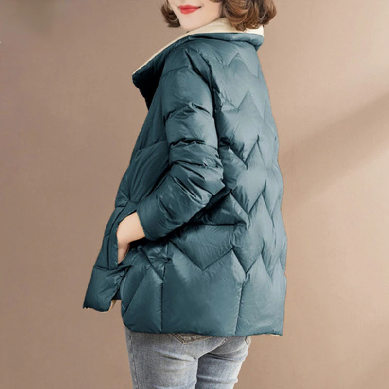 

4XL Plus Size Parkas Women Clothing Autumn Winter Thin Padded Jacket Simple Loose Split On Both Sides Warm Quilted Coat