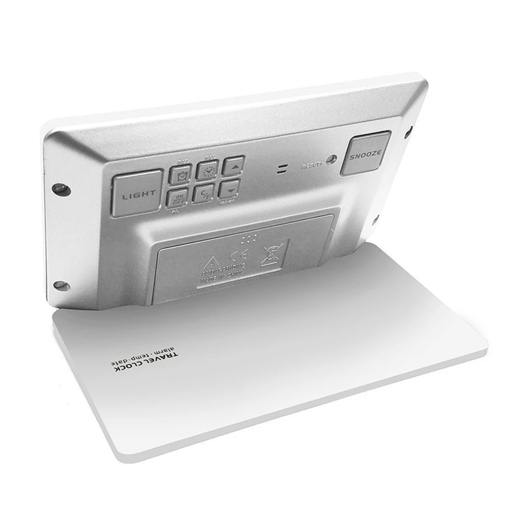 

Digital Alarm Large LCD Display Silent Travel Folding Clock Showing Time Date Temperature Electronic Table Clock Home Decor