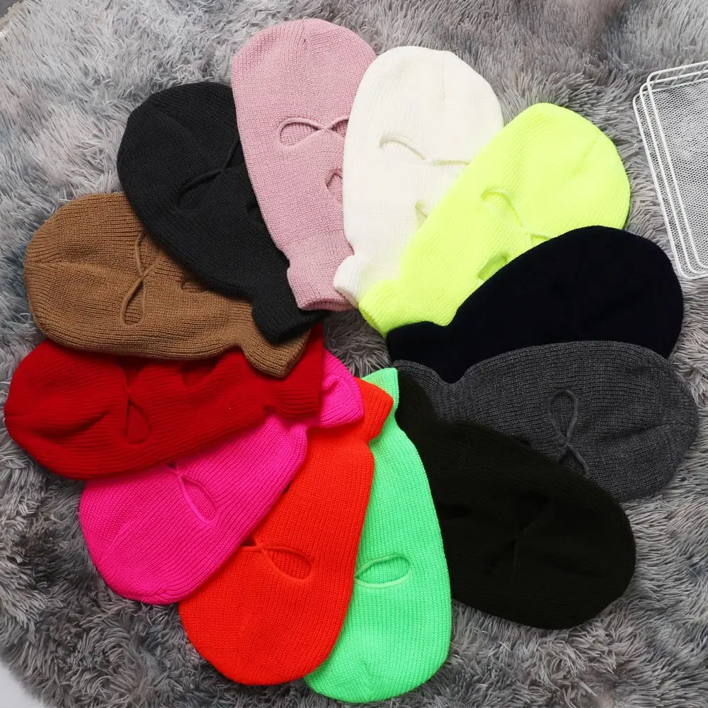 

Эластичная ветрозащитная вязаная шапка, зимняя шапка, Балаклава, теплые дышащие маски, защита шеи, теплая шапочка с капюшоном