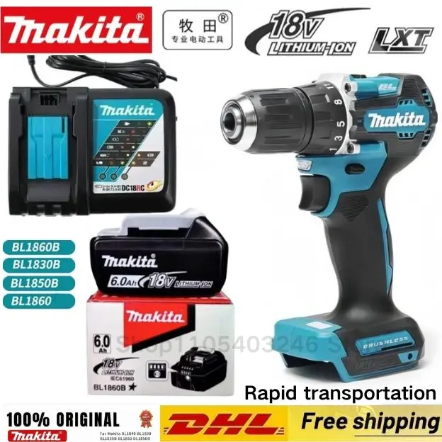 100% 18V Origina Makita 6.0ah Power Tools Li-ion Rechargeable LXT battery，for BL1860B BL1850 BL1840 18V with Power Tools