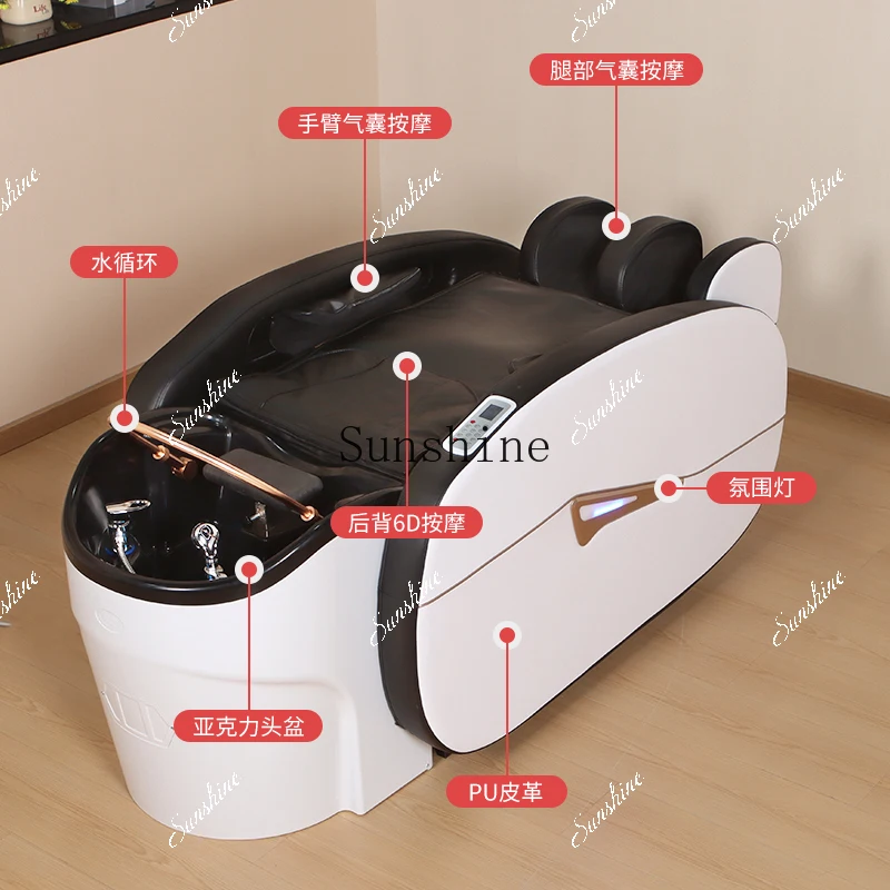 intelligent electric massage hair salon shampoo barber shop constant temperature multi-function head treatment flush bed TF