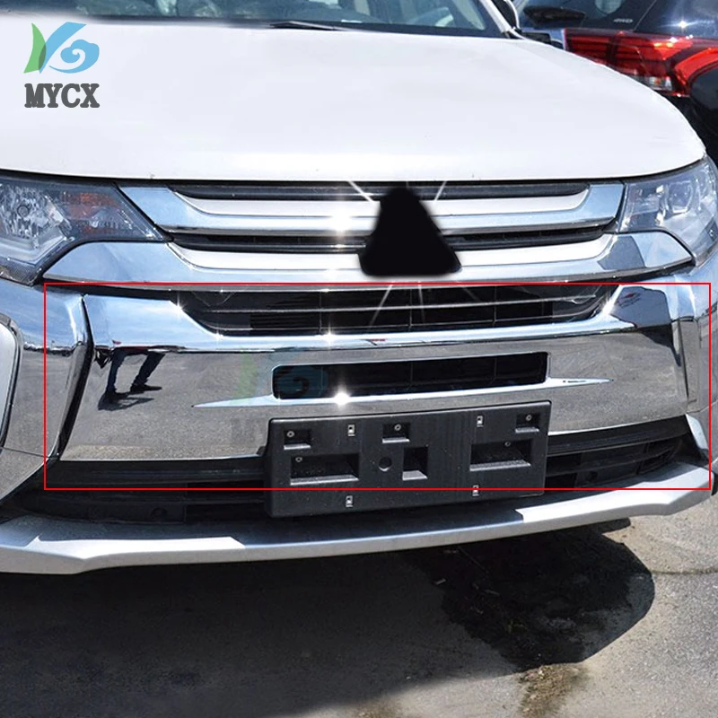 For Mitsubishi Outlander 2016 2017 2018 2019 2020 ABS Chrome Front Grille Radiator Guard Cover Trim Decoration Car Accessories