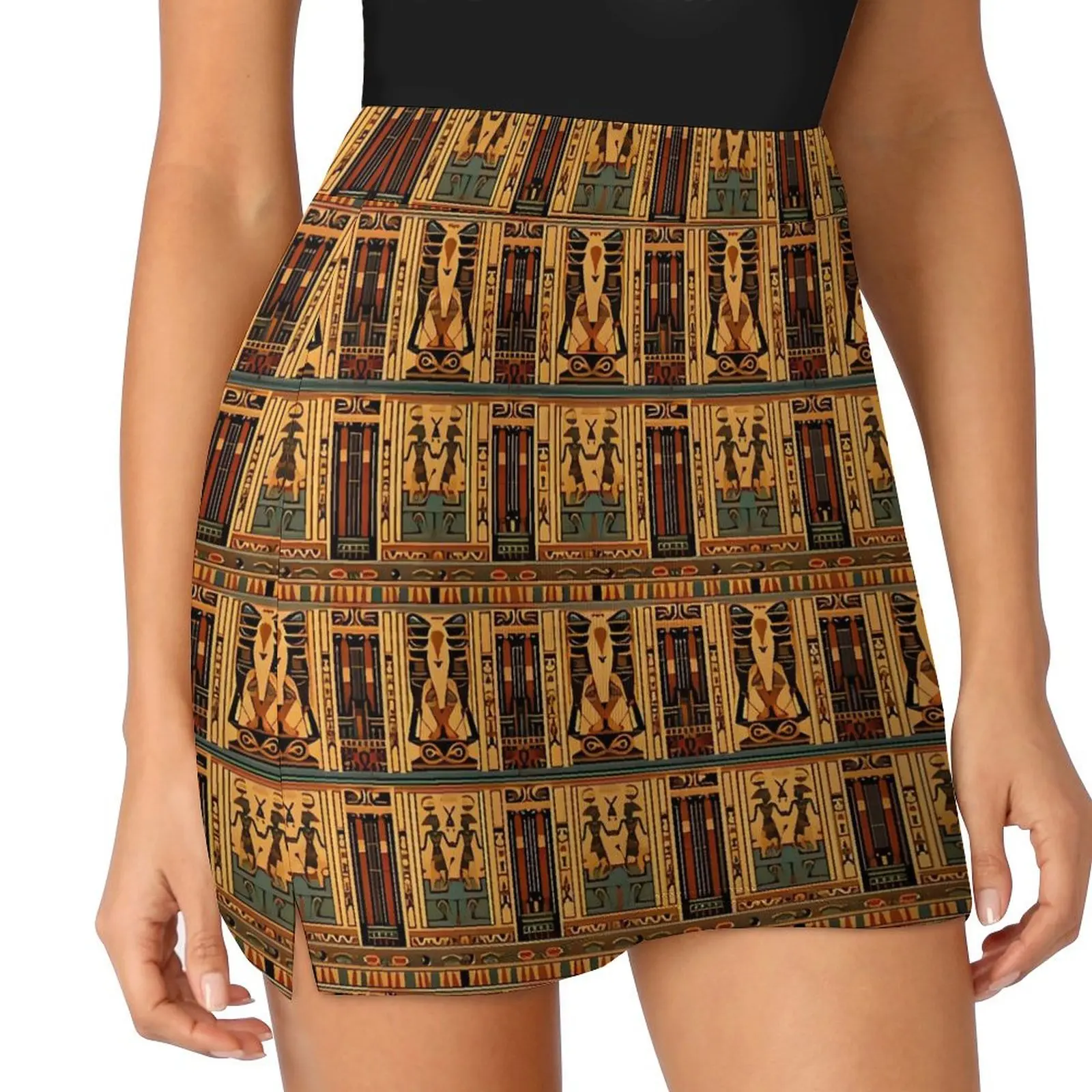 Ancient Egyptian Art Skirt  Kawaii Mini Skirts Summer High-waisted Custom Aesthetic Casual Skirt Big Size 3XL 4XL