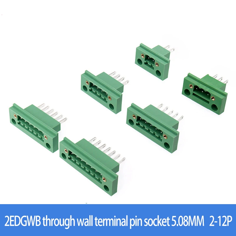 2EDGWB-5.08MM Wall mounted green terminal 2EDGWB-2P-12P plug-in terminal pin holder terminal block