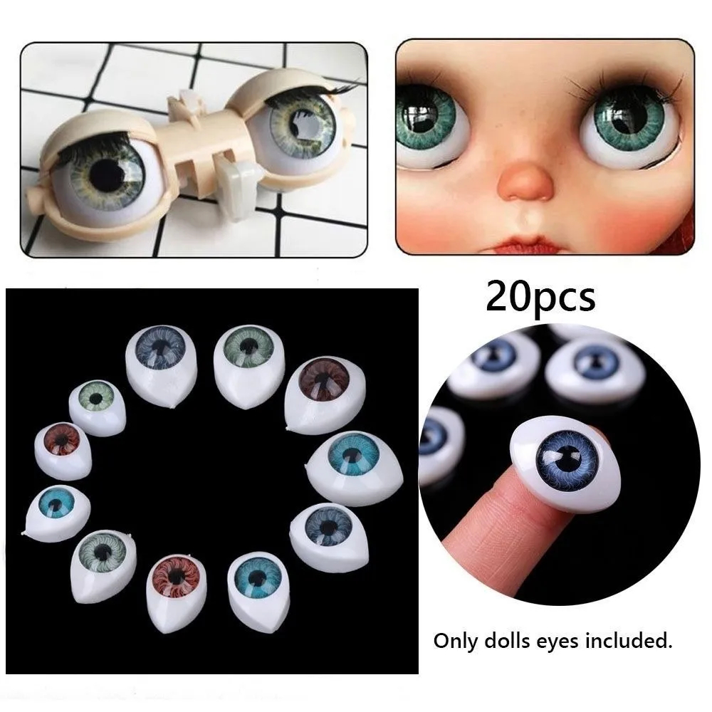 20pcs New Plastic Funny Safety Eyes 4 Colors DIY Craft Boat Shaped Eyes Handmade Animal Puppet Making Dinosaur Eyes - view 4