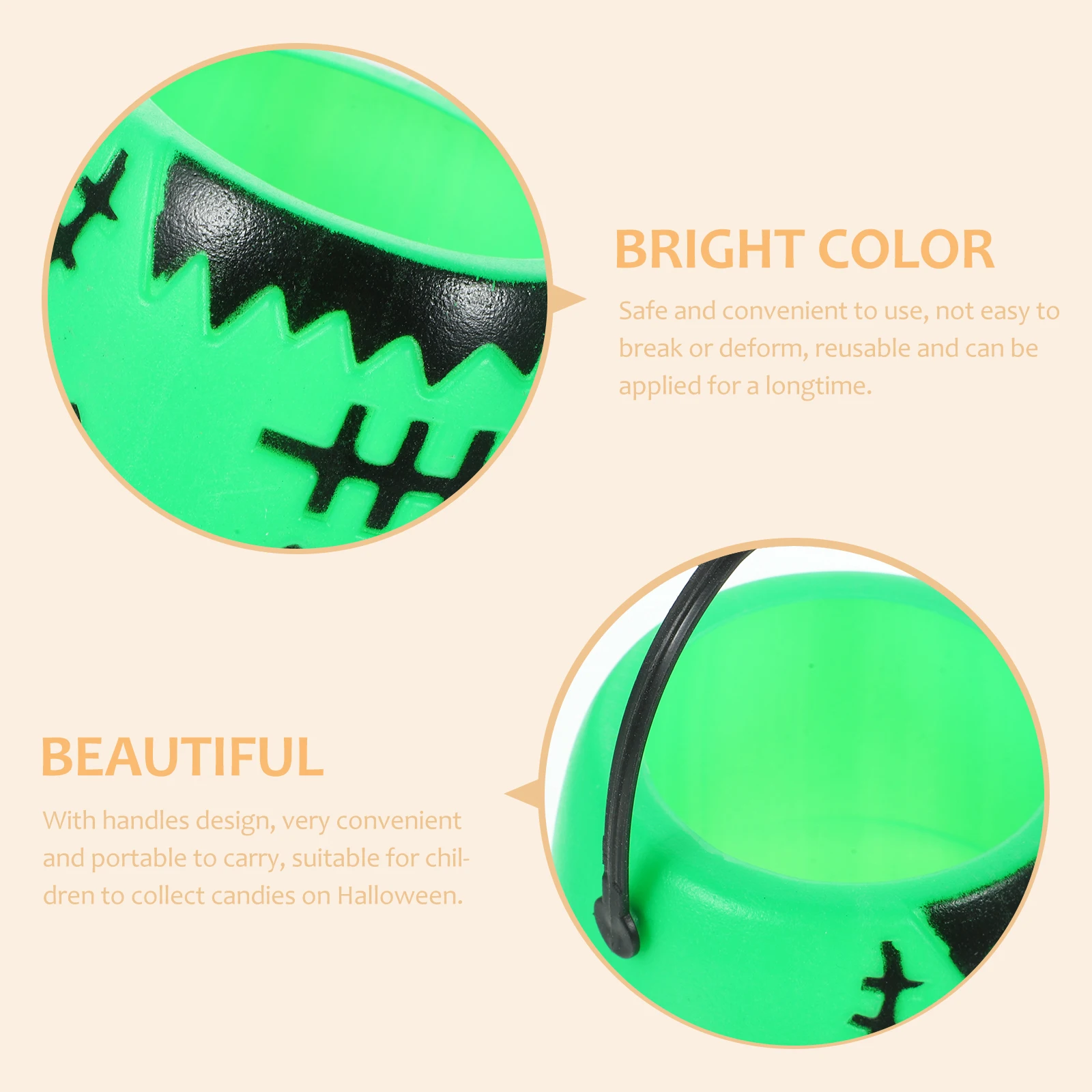 

3 Pcs Pumpkin Candy Gift Bucket Pumpkins Lifelike Pail Halloween Holder Trick Treat Grip Storage Containers Tray Travel