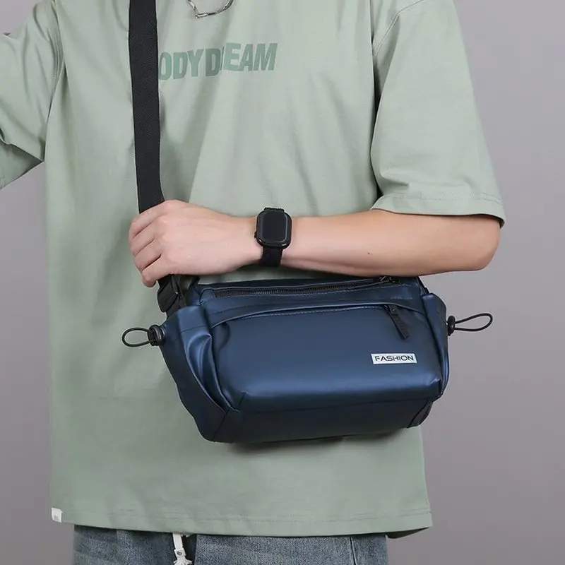 Waterproof large capacity chest bag daily commuting cell phone storage one shoulder men zipper buckle crossbody bag
