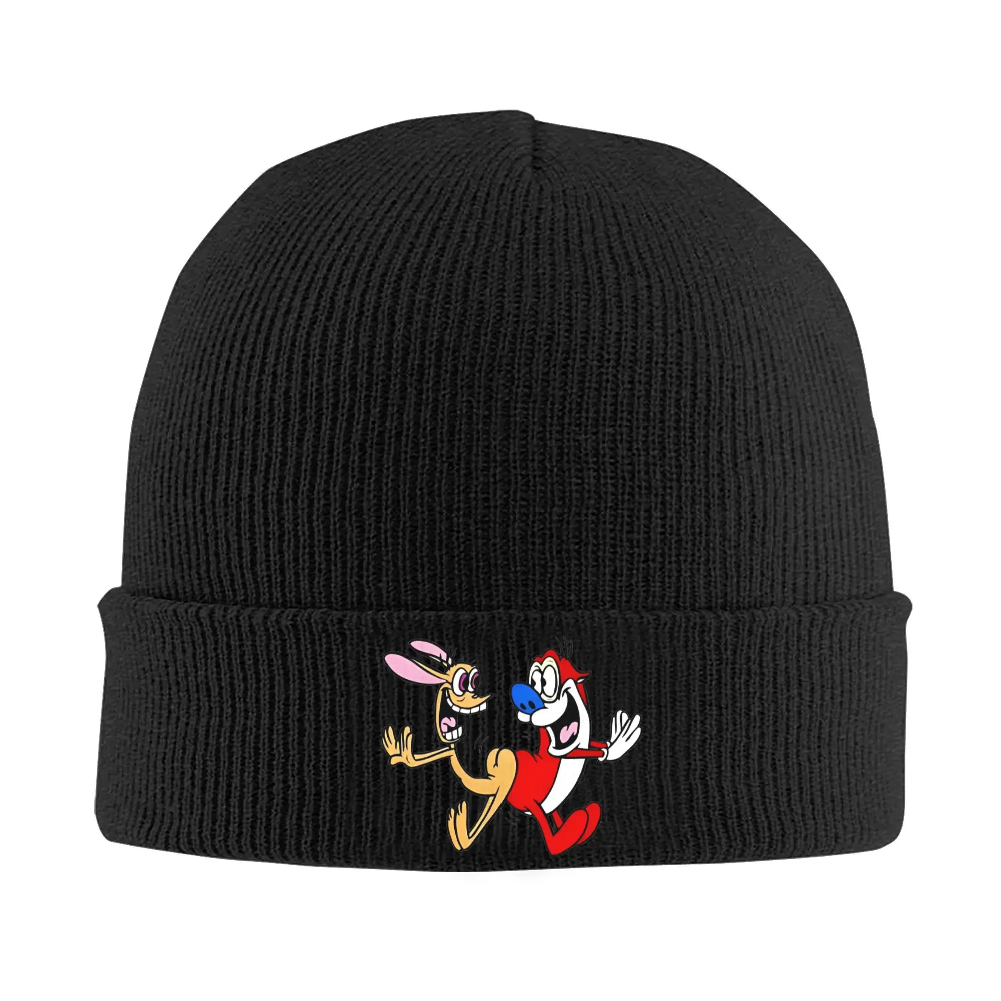 The Ren & Stimpy Show Knitted Caps Women's Men's Beanie Winter Hat Acrylic  Crochet Melon Cap