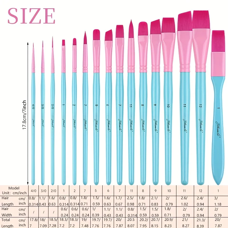 مجموعة فرشاة ألوان مائية من النايلون، مجموعة فرشاة قضيب أزرق، لوحة زيتية للتعلم، لوحة أكريليك، ألوان مائية، مجموعة فرشاة فنية للرسم الصخري