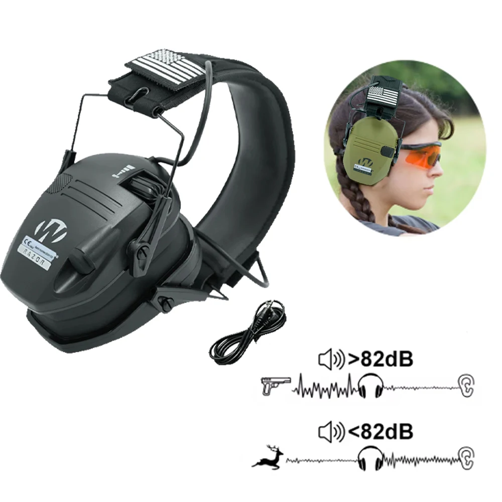 

Protective earmug,ultra-thin electronic foldable storage hearing protective earmug,battery powered(battery not included) hunting
