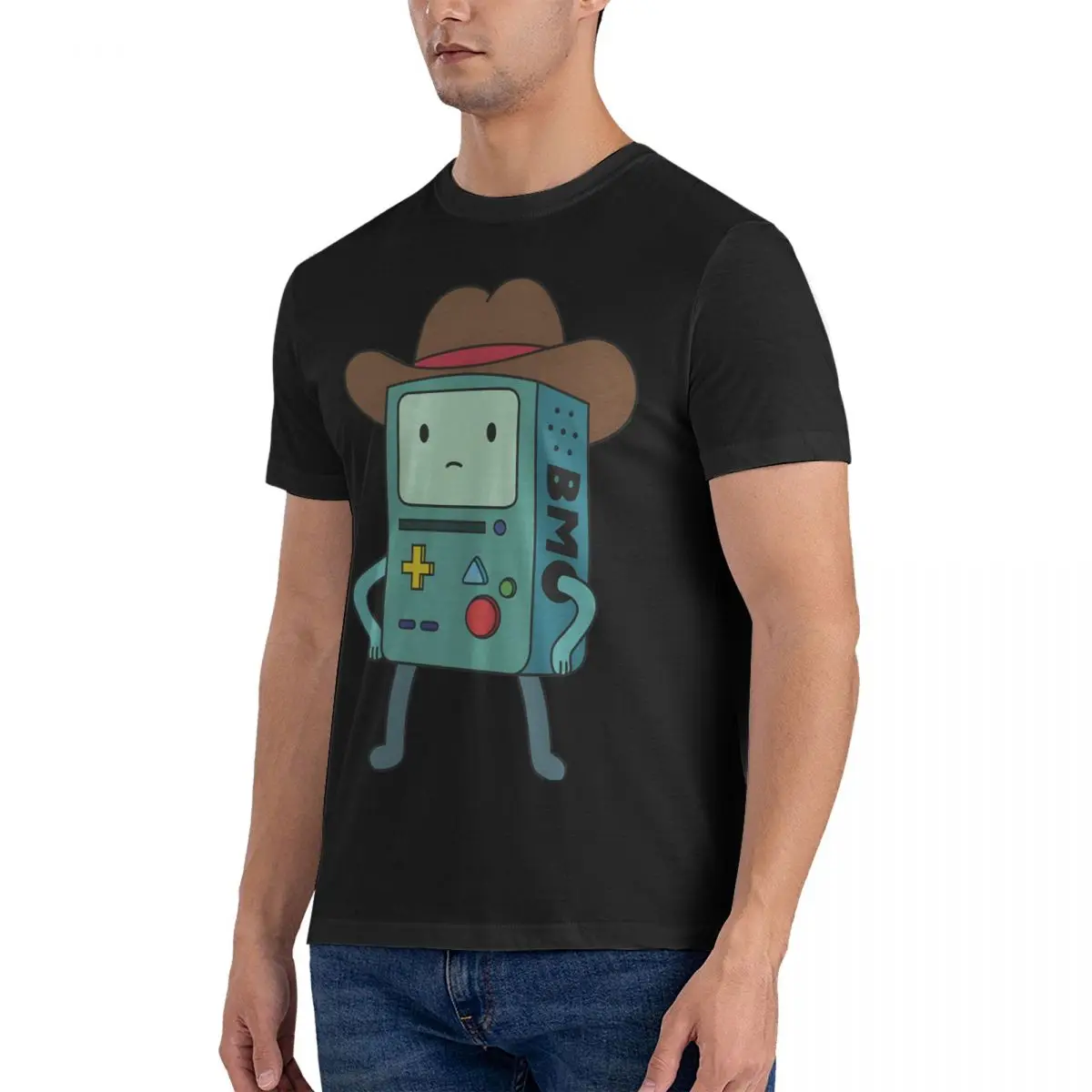 Men Fun T Shirt A-Adventure Time Pure Cotton Clothes Fashion Short Sleeve Crewneck Tees 4XL 5XL T-Shirt