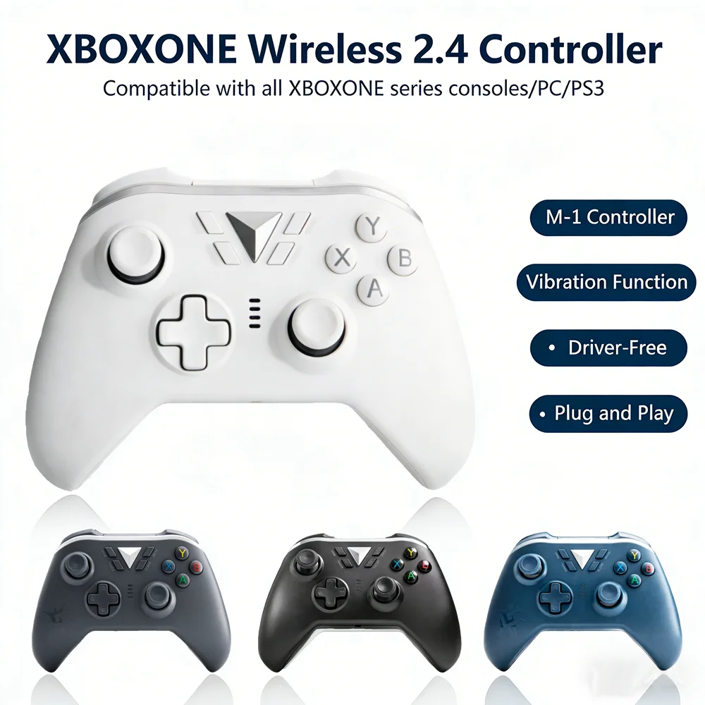 

Беспроводной геймпад 2.4G для Xbox One/Xbox Series X/ПК/PS3 с двойной вибрацией, 3D-джойстиком и функцией TURBO. Игровой контроллер. Подарки.