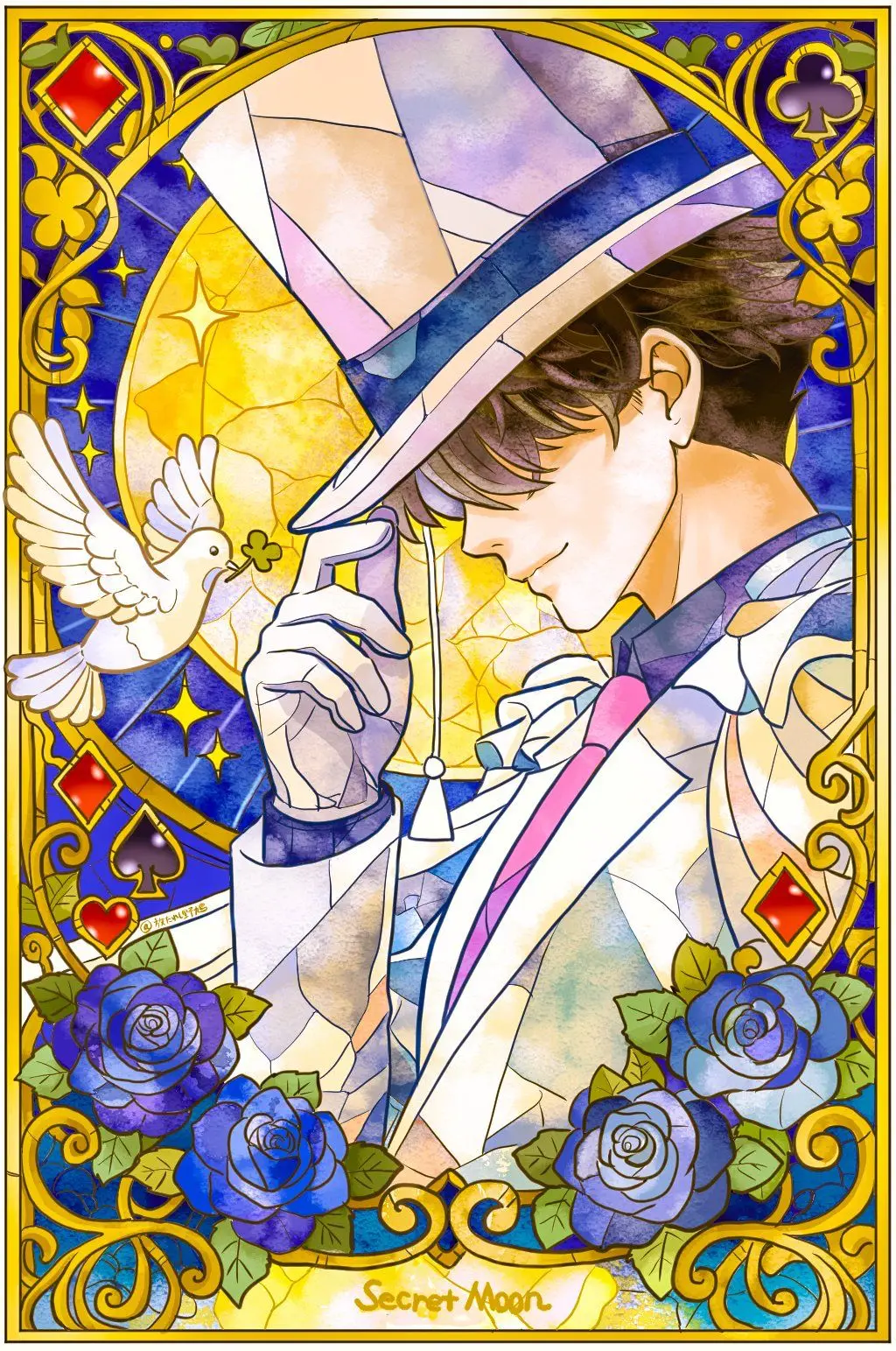 Diamond Painting Kaitou Kid Detective Conan Mosaic Handicraft, Wonderful Artwork for Holiday Decoration and Surprise Gift