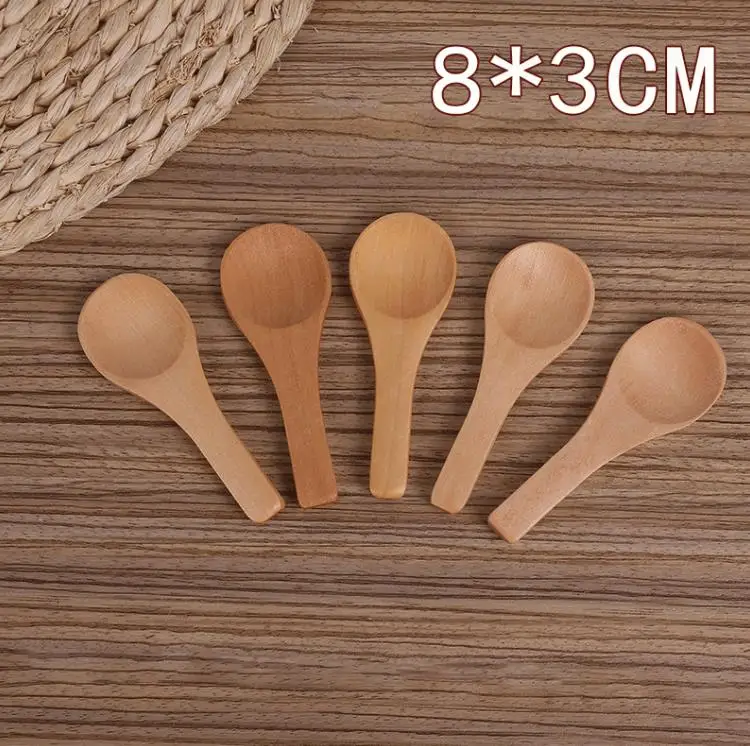 

Japanese Small Wooden Spoon Wholesale 8cm Manual Salt Dessert Spoon Powder Wood Spoons Milk Powder Scoop SN4096