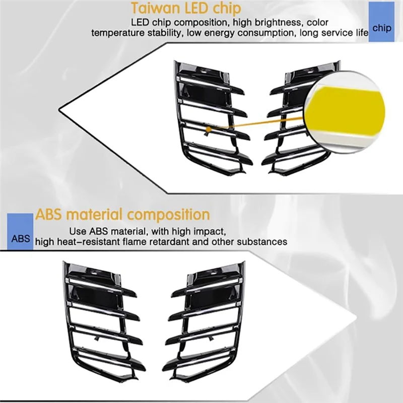 

LED Front Bumper Grille Daytime Running Light For Land Cruiser LC300 2023 Fog Lamp Driving Light Blue Night Headlight