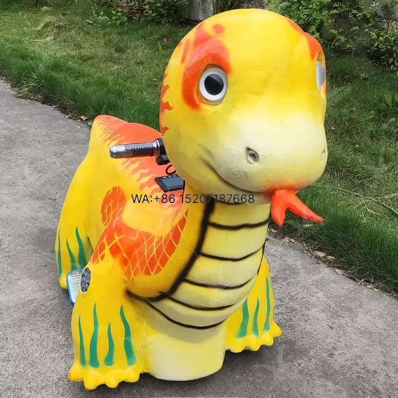 Wmwmnu New Arrival Cartoon Snake Animatronic Animal Robot Remote Control Kids Ride for Shopping Mall Playhouse