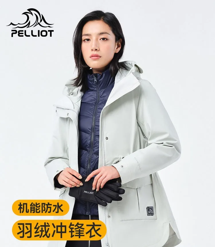 QZ Goose Down Stormtrooper Women's Three-in-one Detachable Autumn And Winter Windproof Waterproof Thickened Warm Coat