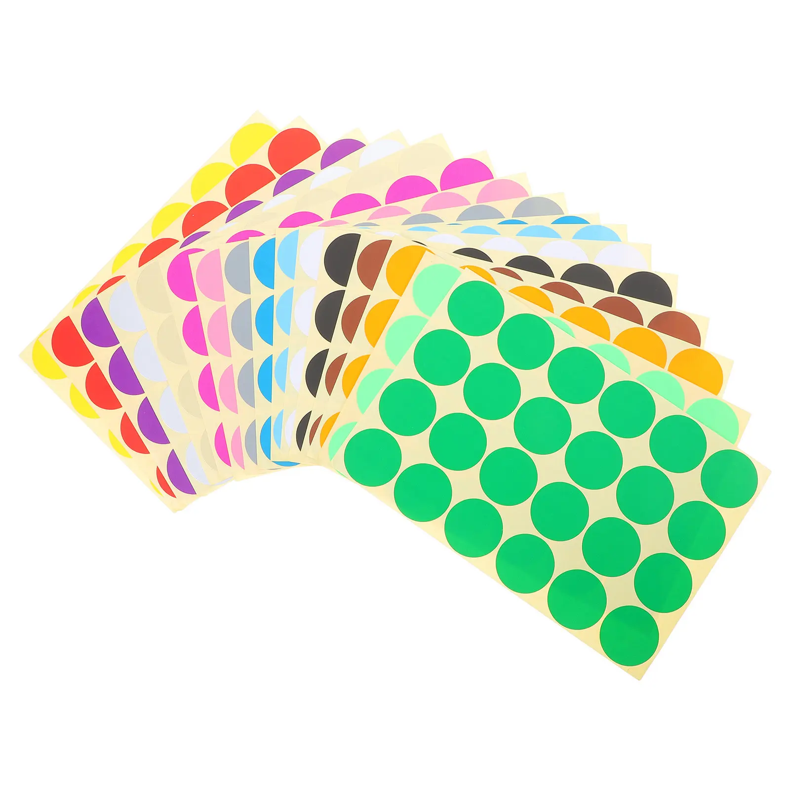 

32 Sheets Round Color Coding Stickers 16 Vibrant Colors 32Mm Self Adhesive Removable Dot Labels for Office Classroom Home