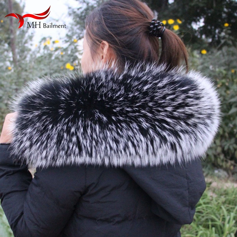 Super Large Fur Collar Winter New Real Raccoon Fur Collar Furry Warm Comfortable Coat Scarf Ladies Shawl Large Size Scarf Female