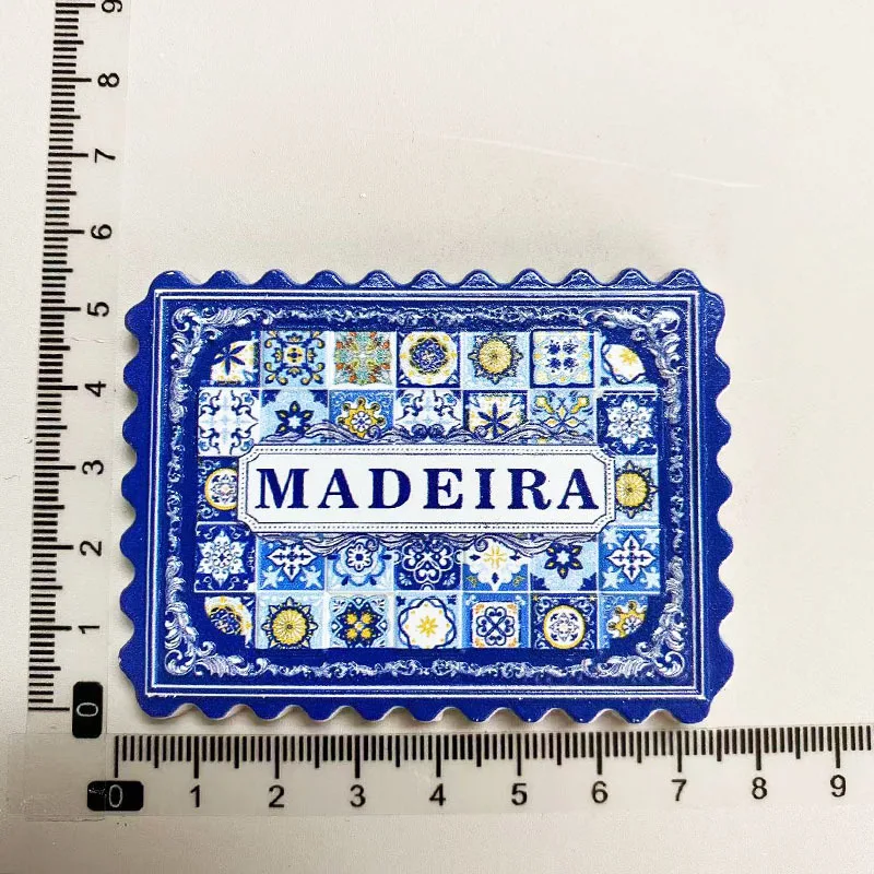 Madeira 3D Resin Fridge Magnet - Portuguese Cultural Heritage with Powerful Magnet, Unique Tile Design