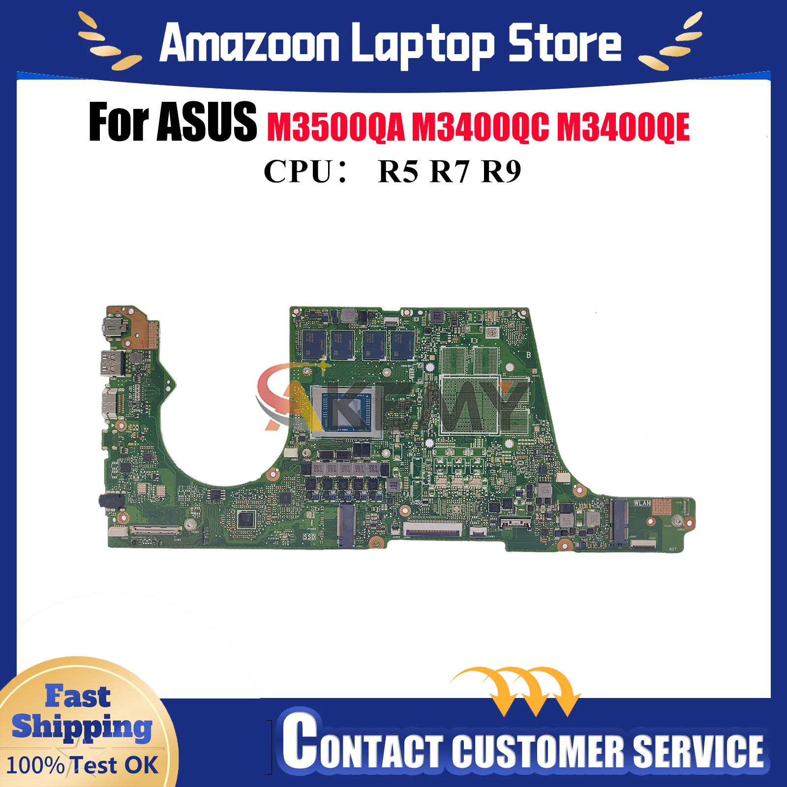 

M3500QA Laptop Motherboard For ASUS VivoBook M7400Q D3500Q M3400Q M3400QC M3400QE M7600Q M3401Q M3500Q Mainboard W/ R5 R7 R9 CPU