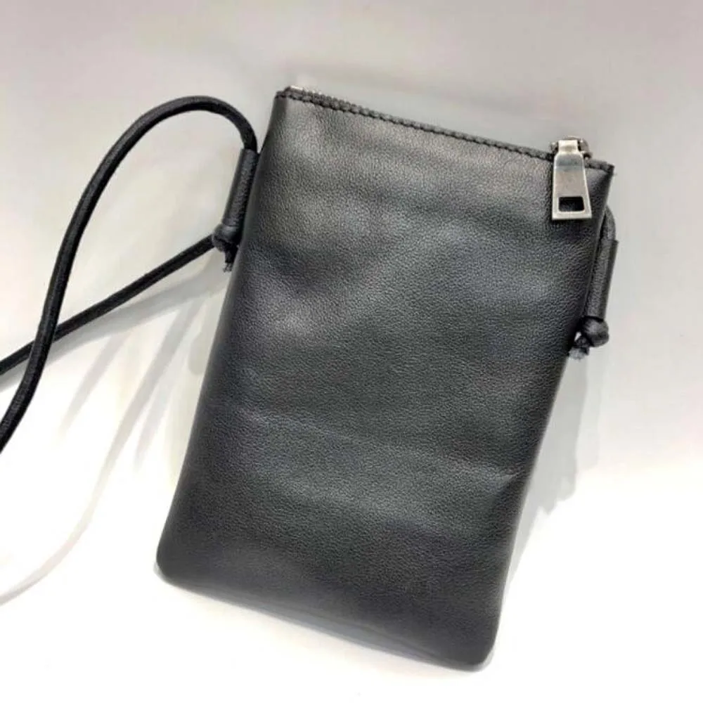 Small Genuine Leather Phone Purse Bag 100% Cowhide Leather Shoulder Bag Mini Women Crossbody Multi Purpose Trendy Purse