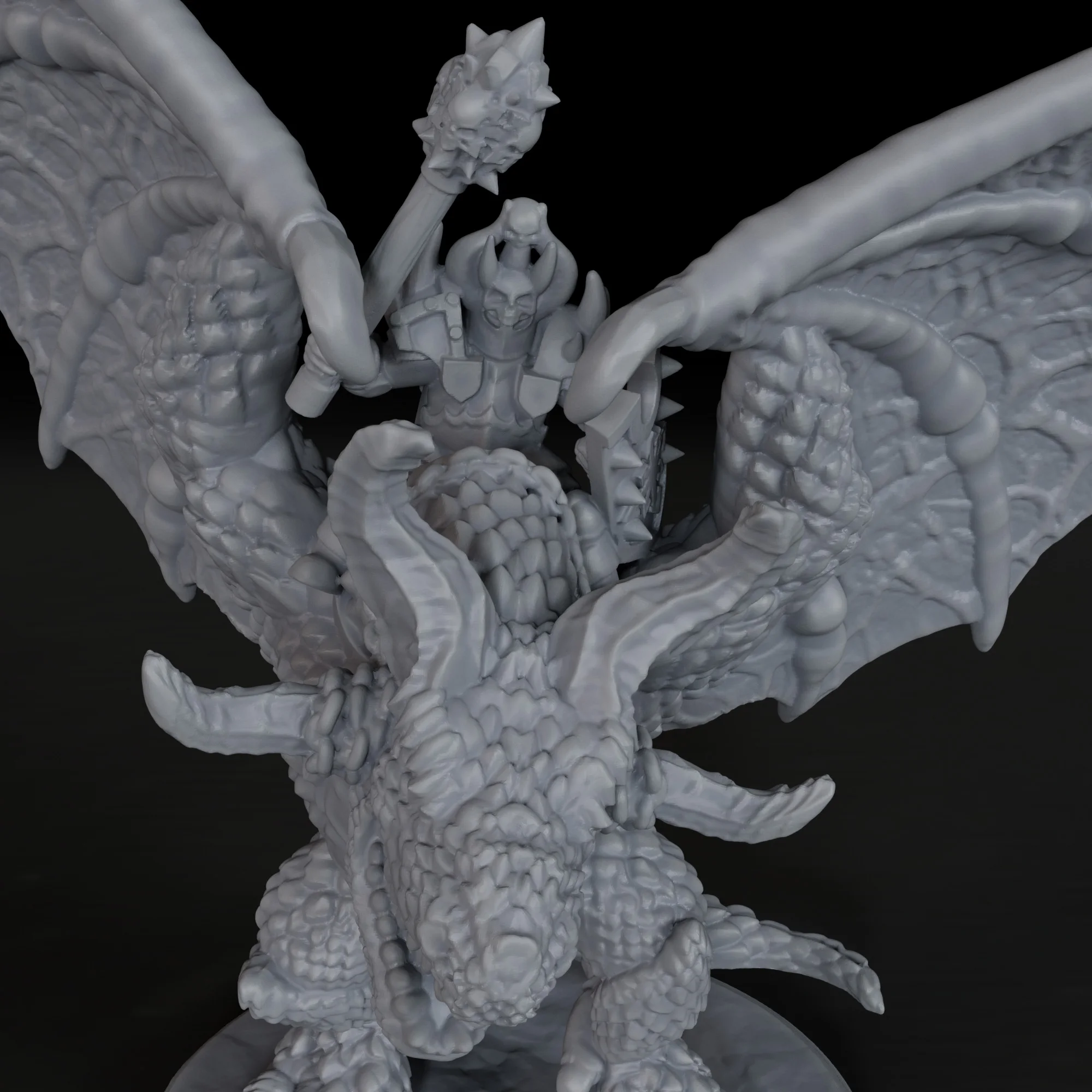 RPG Knight on Wyvern Miniature Set - Unpainted TTRPG Dragon  Figure, Removable Base, Ideal for Fantasy Diorama Terrain Scenarios view 6