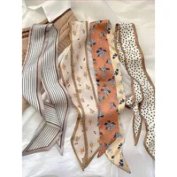 4pcs Set Women Silk Scarf Headband Geometric Striped Pattern Versatile Hair Accessory For Daily Vacation - Image 2