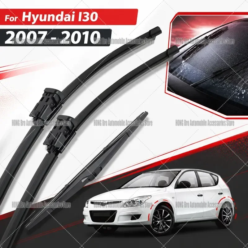 For Hyundai I30 2007-2010 Front Rear Windshield Wiper Blades Set 24 18 12 Inch Window Rain Rubber Strip Auto Accessories