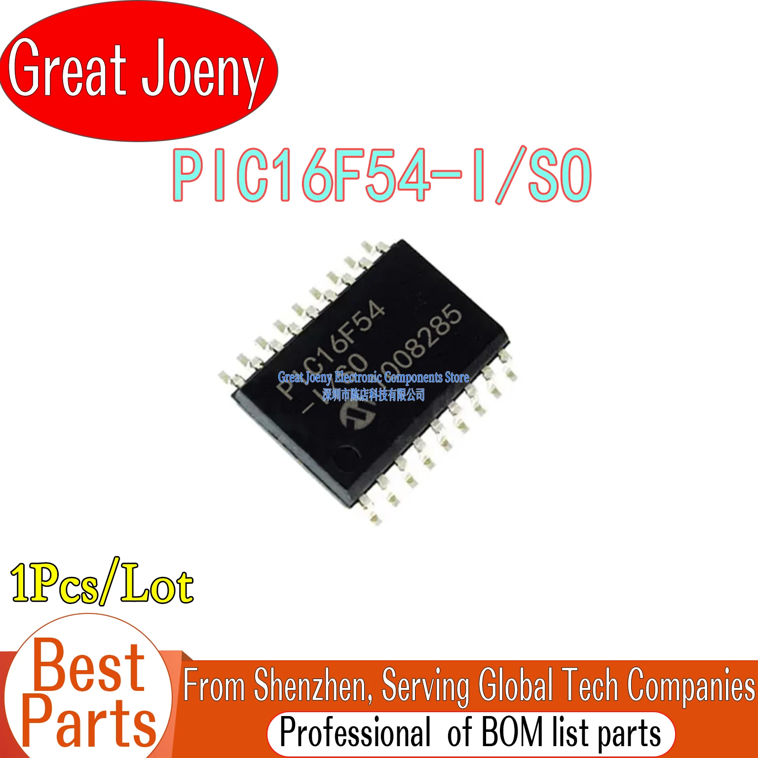 100% New Original PIC16F54 PIC16F54-I/SO IC MCU Chipset SOP-18