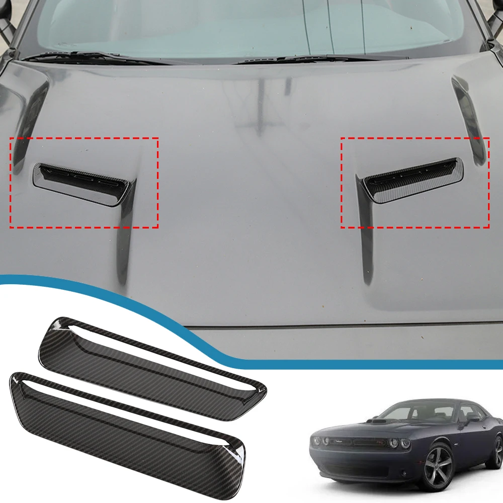 

Car Engine Hood Air Outlet Inlet Vent Decoration Cover Stickers Trim for Dodge Challenger 2015-2022 Auto Exterior Accessories