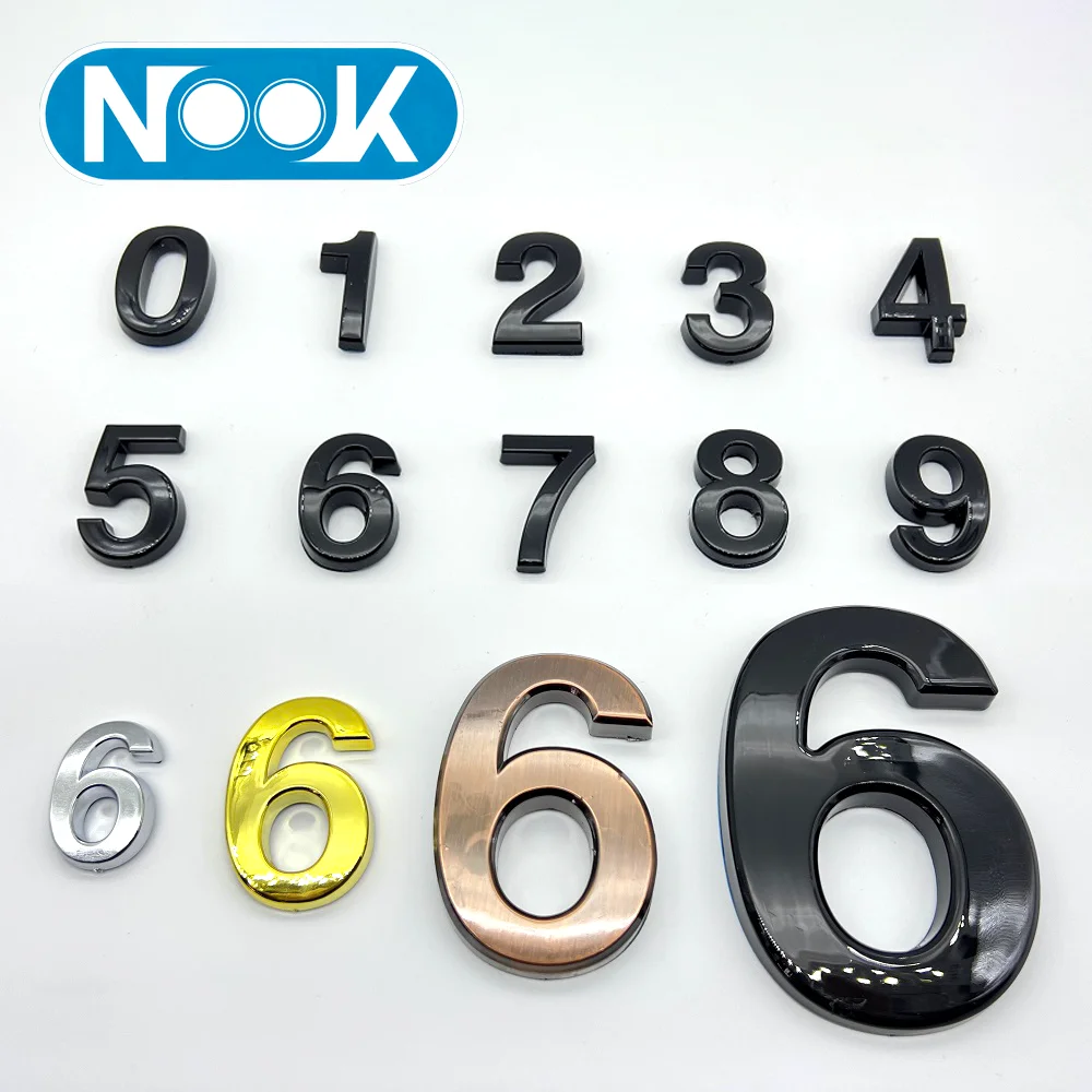 

3.5-10cm 3D House Numbers Digits 0-9 Sticker Self Adhesive Door Plate Sign Outdoor Mailbox Hotel Apartment Room Address Plaque