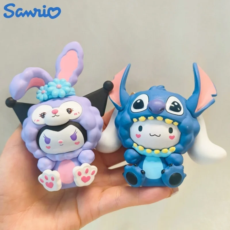 Sanrio Sheep Head Melody Cos Kuromi Jade Gui Dog Trendy Play Blind Box Desktop Car Decoration Girl Gift Doll Model Toy