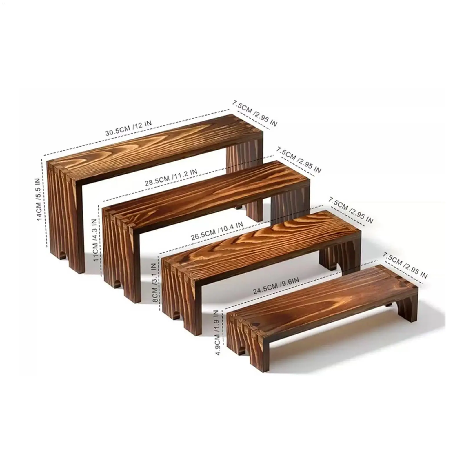 Display-Riser, abgestufter Präsentationsständer, Dessert-Riser, 4-teilig, Tisch-Cupcake-Ständer für Party, Küche, Arbeitsplatte, Schreibtisch, Regal, Zuhause
