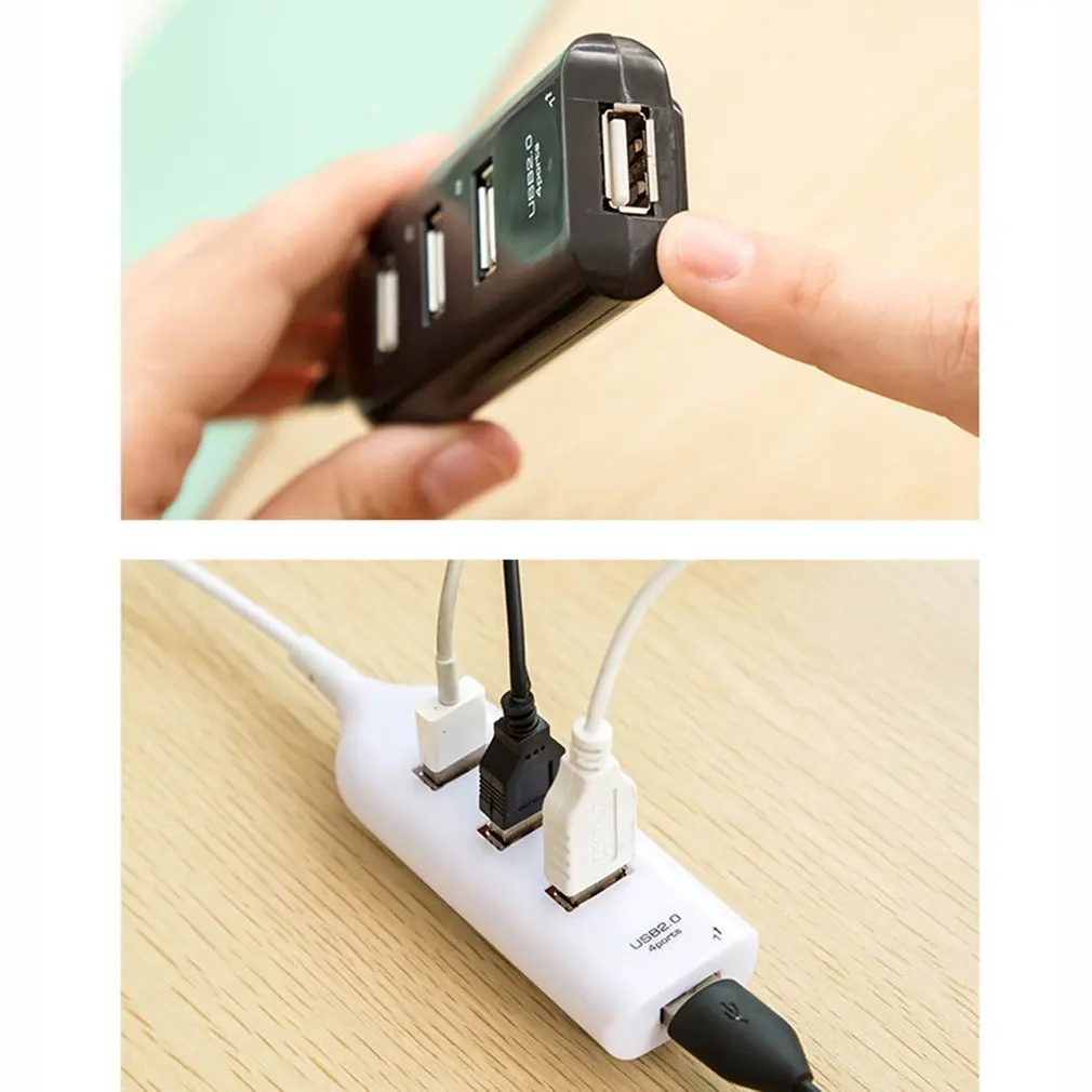4 Ports High Speed HUBs Hi-Speed 4 Port USB 2.0 Multi HUB Splitter Expansion For Desktop PC Laptop Adapt