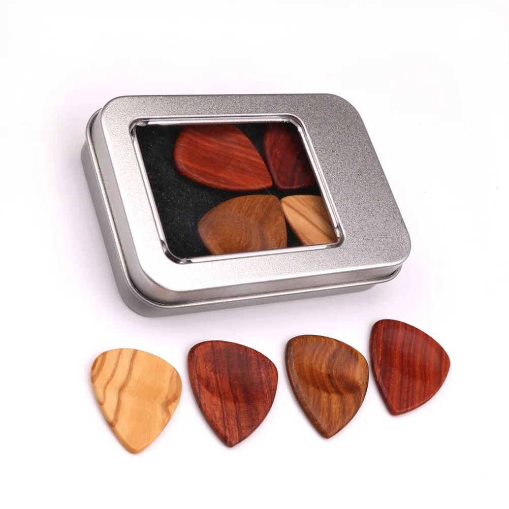 

1Set Iron Guitar Pick Holder Wooden Picks Set for Guitar Bass Ukulele Durable Lightweight Pick Storage Box Collection
